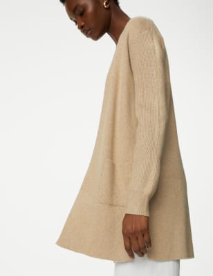 

Womens M&S Collection Lang geschnittene, weiche Strickjacke - Light Camel, Light Camel