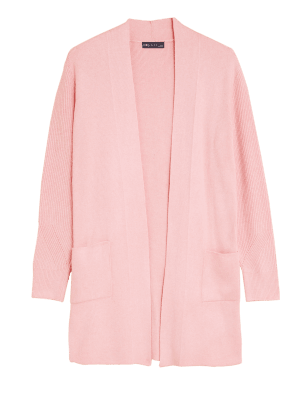 

Womens M&S Collection Soft Touch Knitted Longline Cardigan - Pink Shell, Pink Shell