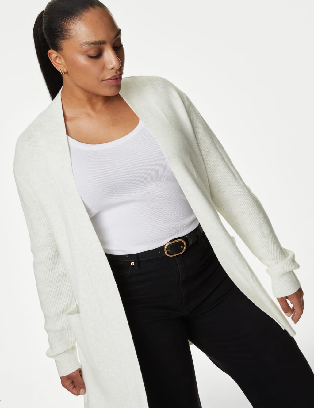 Soft Touch Knitted Longline Cardigan image 1