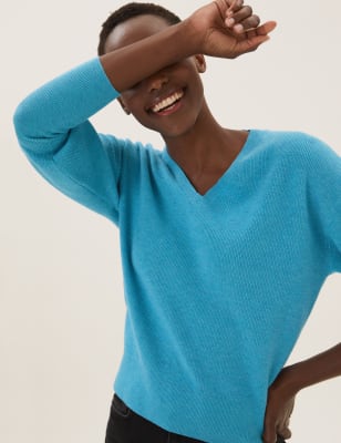 

Womens M&S Collection Soft Touch V-Neck Jumper - Soft Turquoise, Soft Turquoise