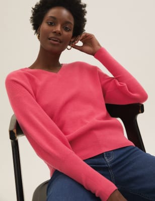 

Womens M&S Collection Weicher Pullover mit V-Ausschnitt - Pink, Pink