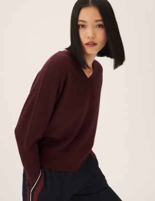 

Womens M&S Collection Soft Touch V-Neck Jumper - Dark Burgundy, Dark Burgundy