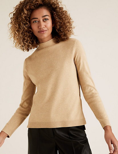 Soft Touch Funnel Neck Relaxed Jumper