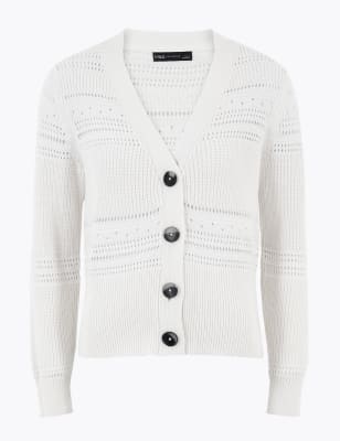 Vest van puur katoen met structuurafwerking