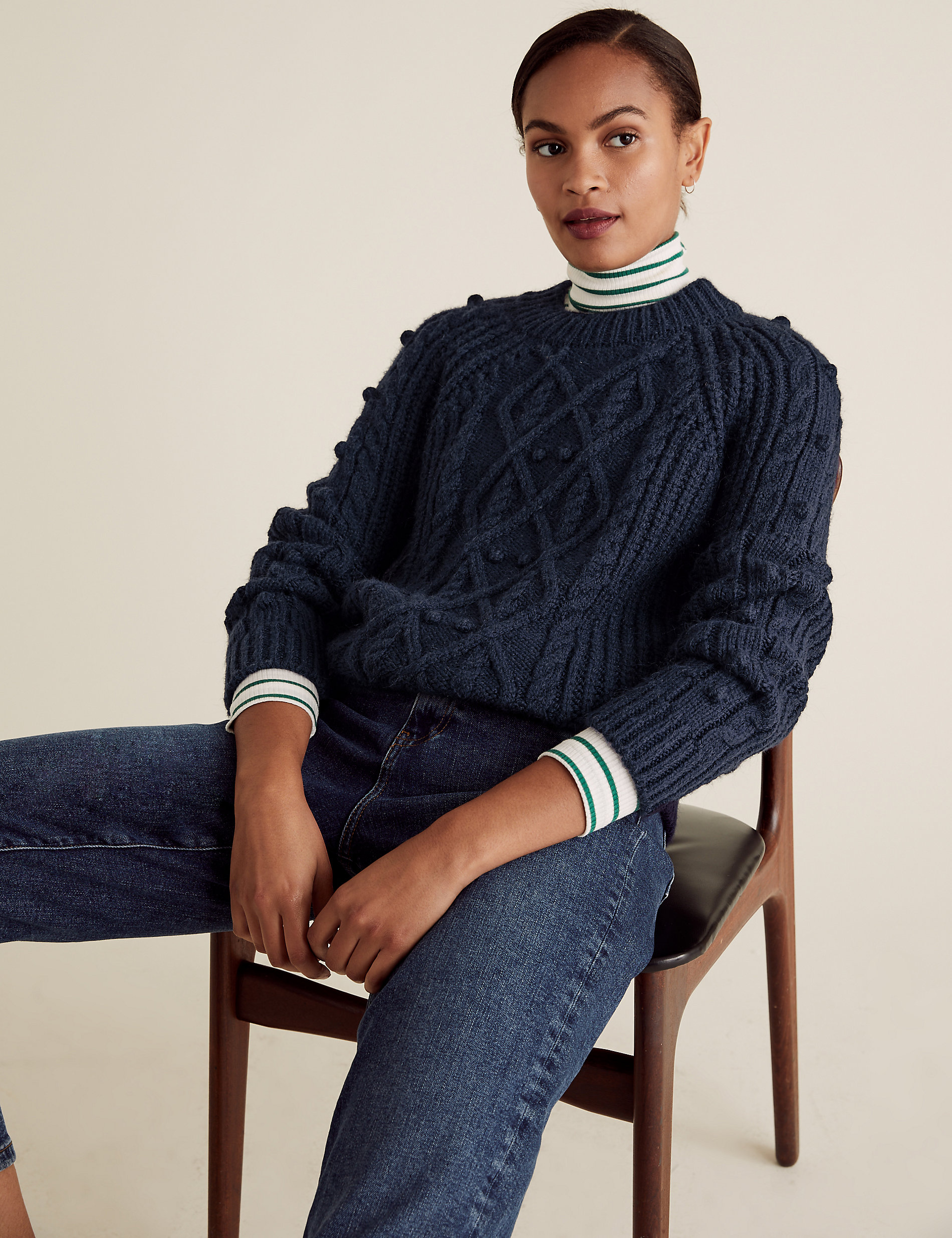Cable Knit Crew Neck Jumper