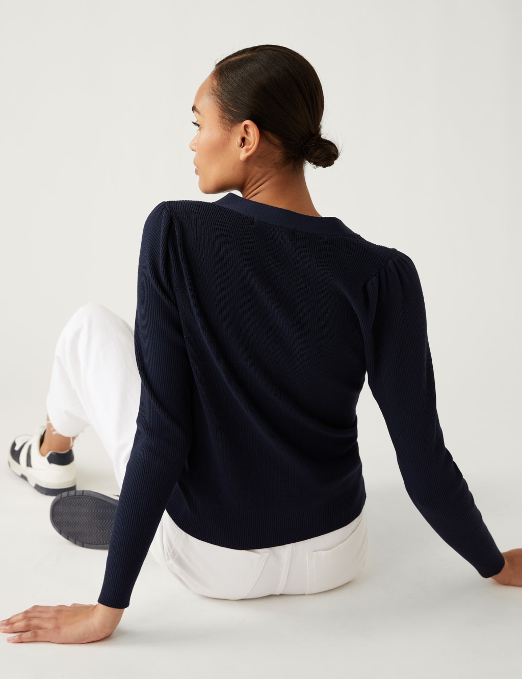 Ribbed V-Neck Cardigan image 4