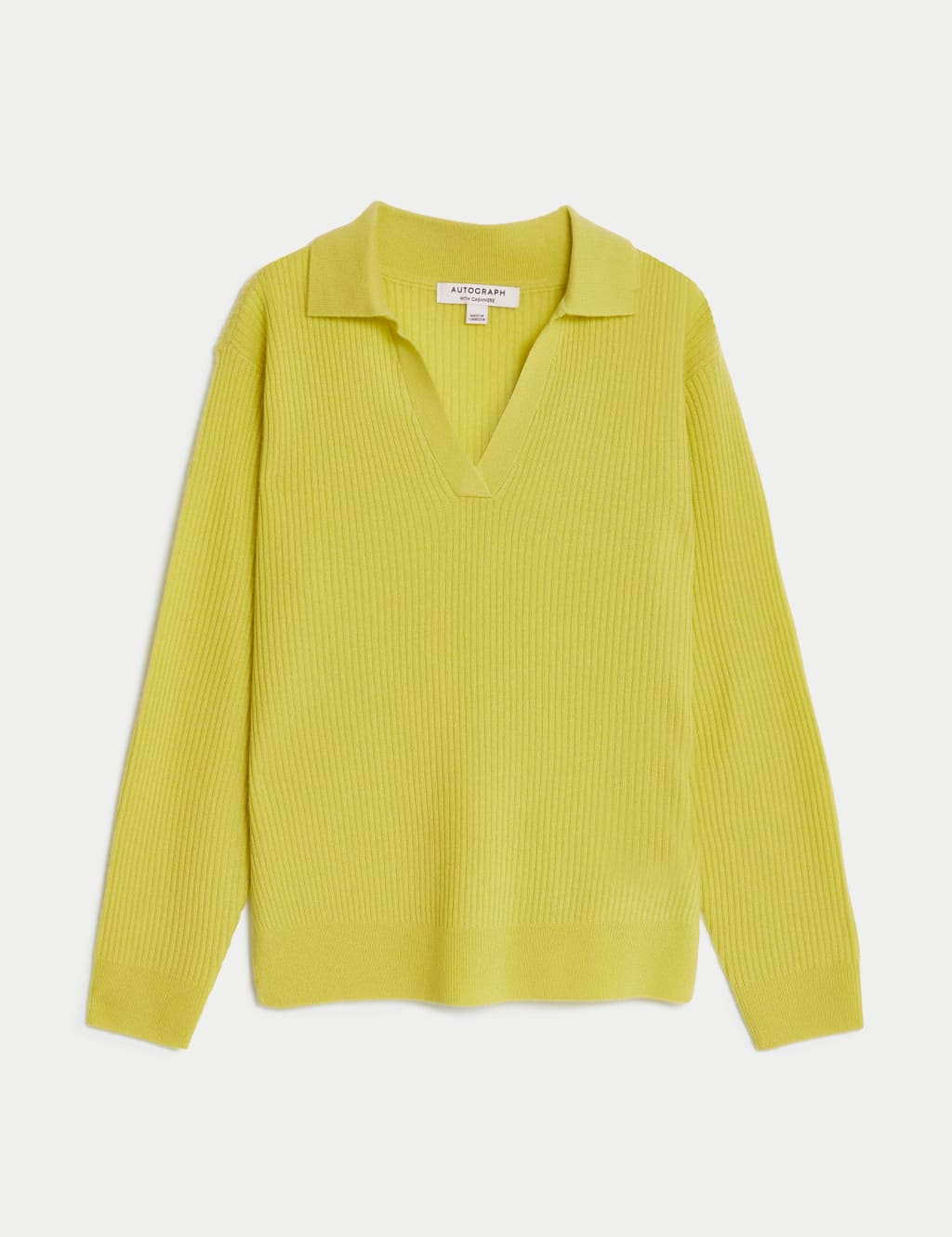 Merino Wool with Cashmere Collared Jumper image 2
