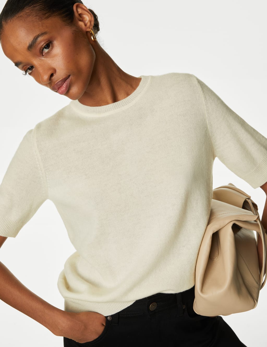 Cashmere cream jumper on sale
