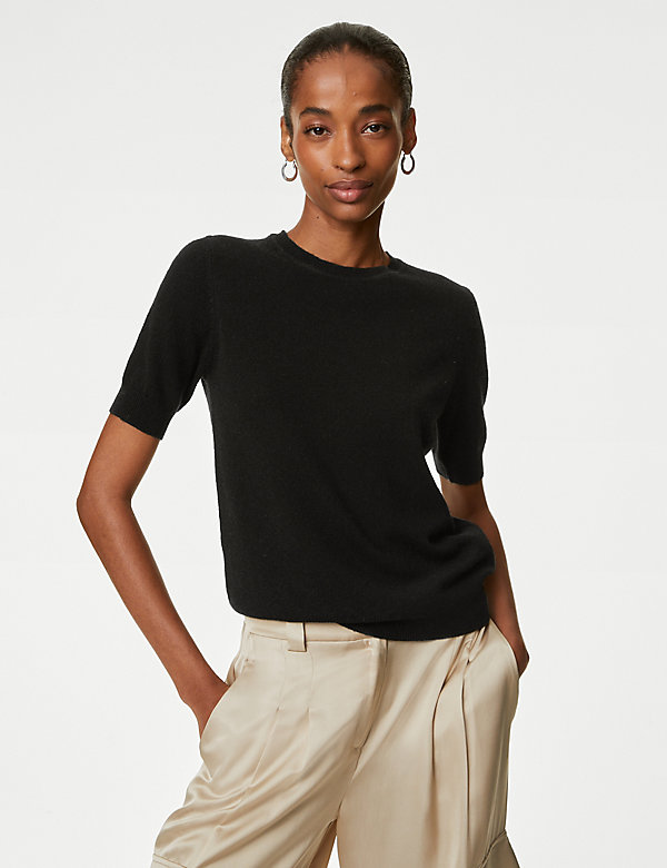 Merino Wool With Cashmere Knitted Top - US