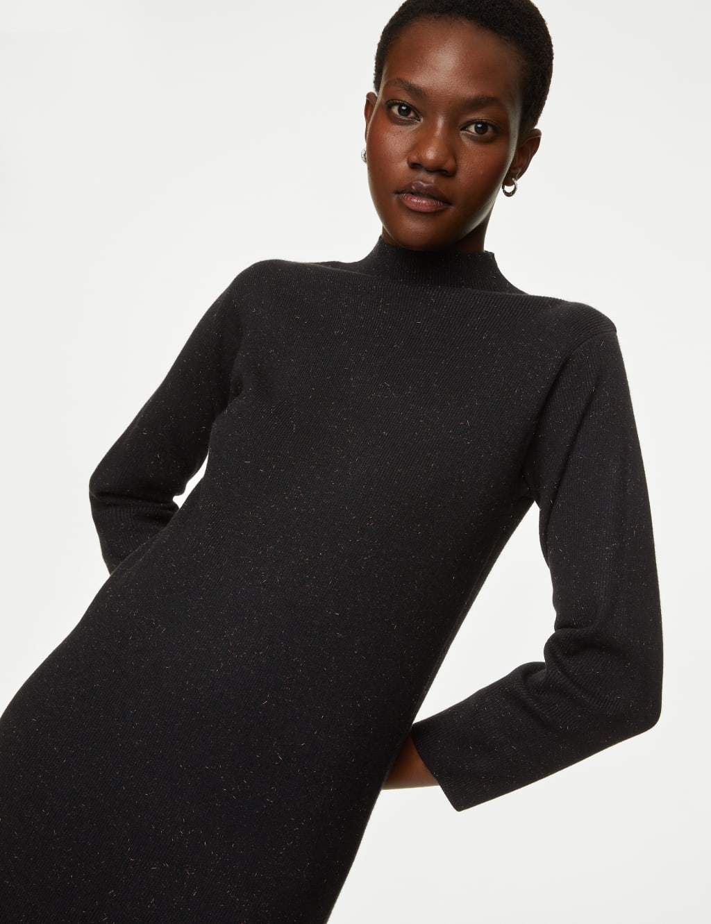 Soft Touch Sparkly Midi Knitted Dress image 1