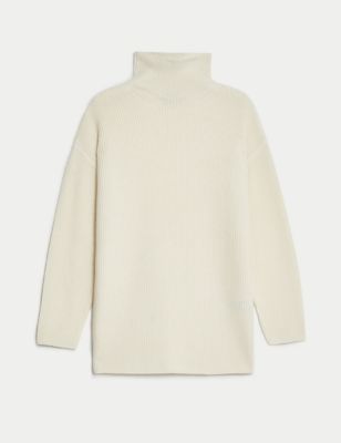 Merino Wool With Cashmere Ribbed Jumper