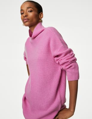 

Womens Autograph Merino Wool With Cashmere Ribbed Jumper - Freesia, Freesia