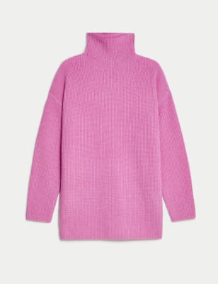 Merino Wool With Cashmere Ribbed Jumper