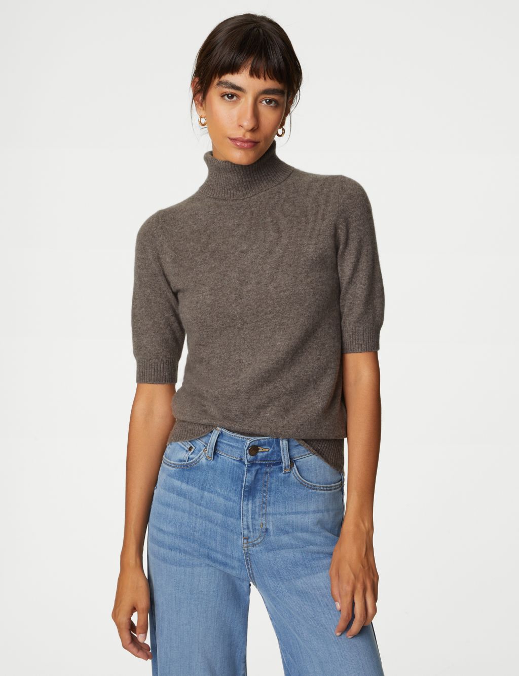 Pure Cashmere Roll Neck Knitted Top image 3