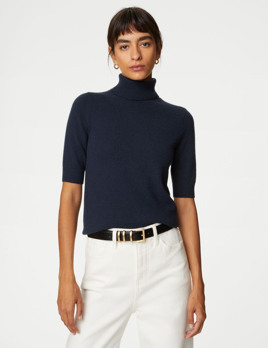 Pure Cashmere Roll Neck Knitted Top image 1