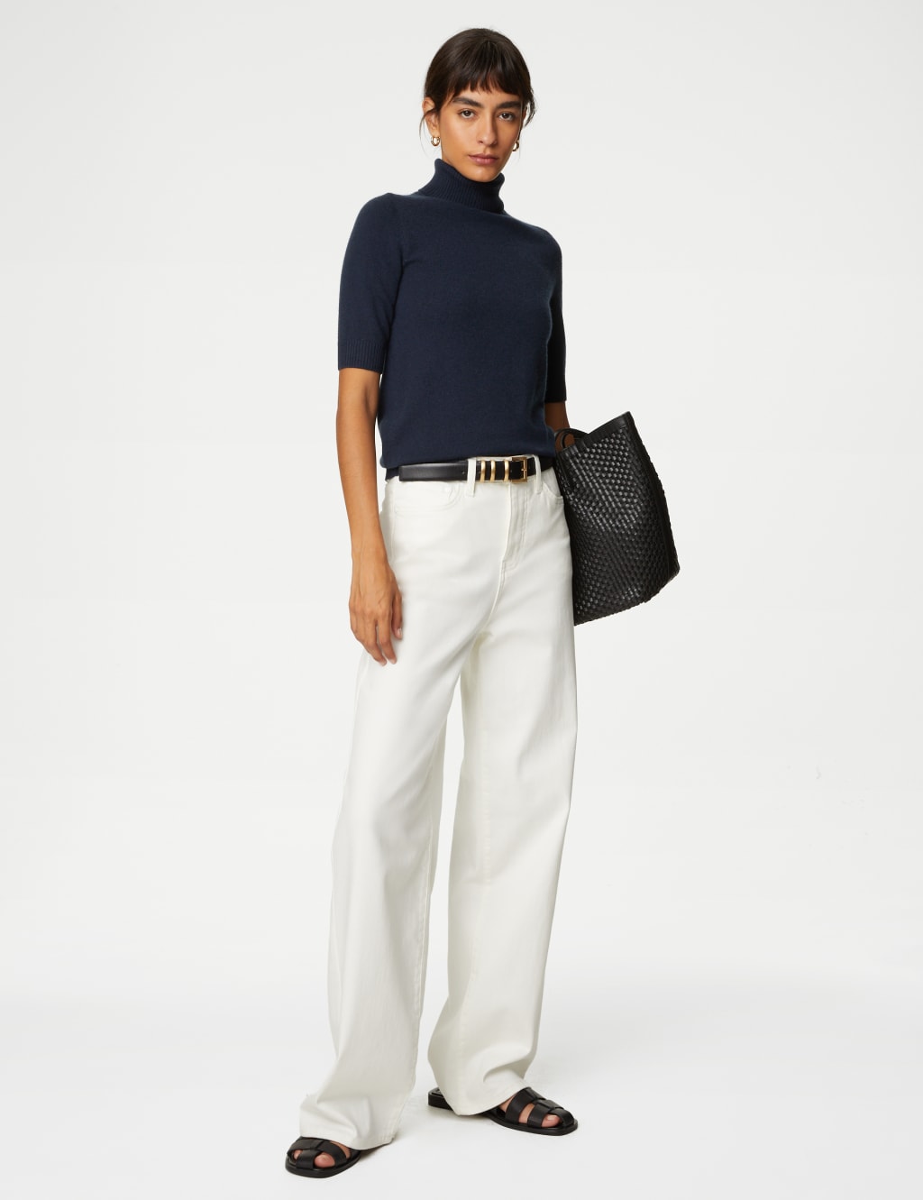 Pure Cashmere Roll Neck Knitted Top image 3