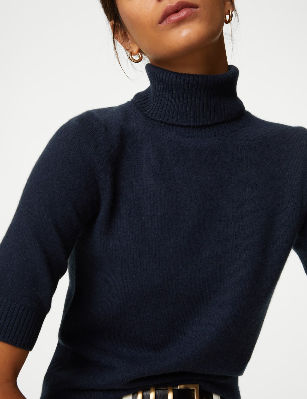 Pure Cashmere Roll Neck Knitted Top image 4