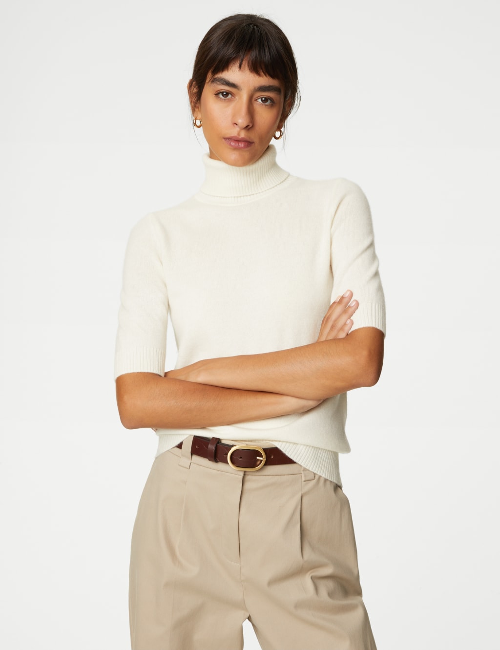 Pure Cashmere Roll Neck Knitted Top image 3
