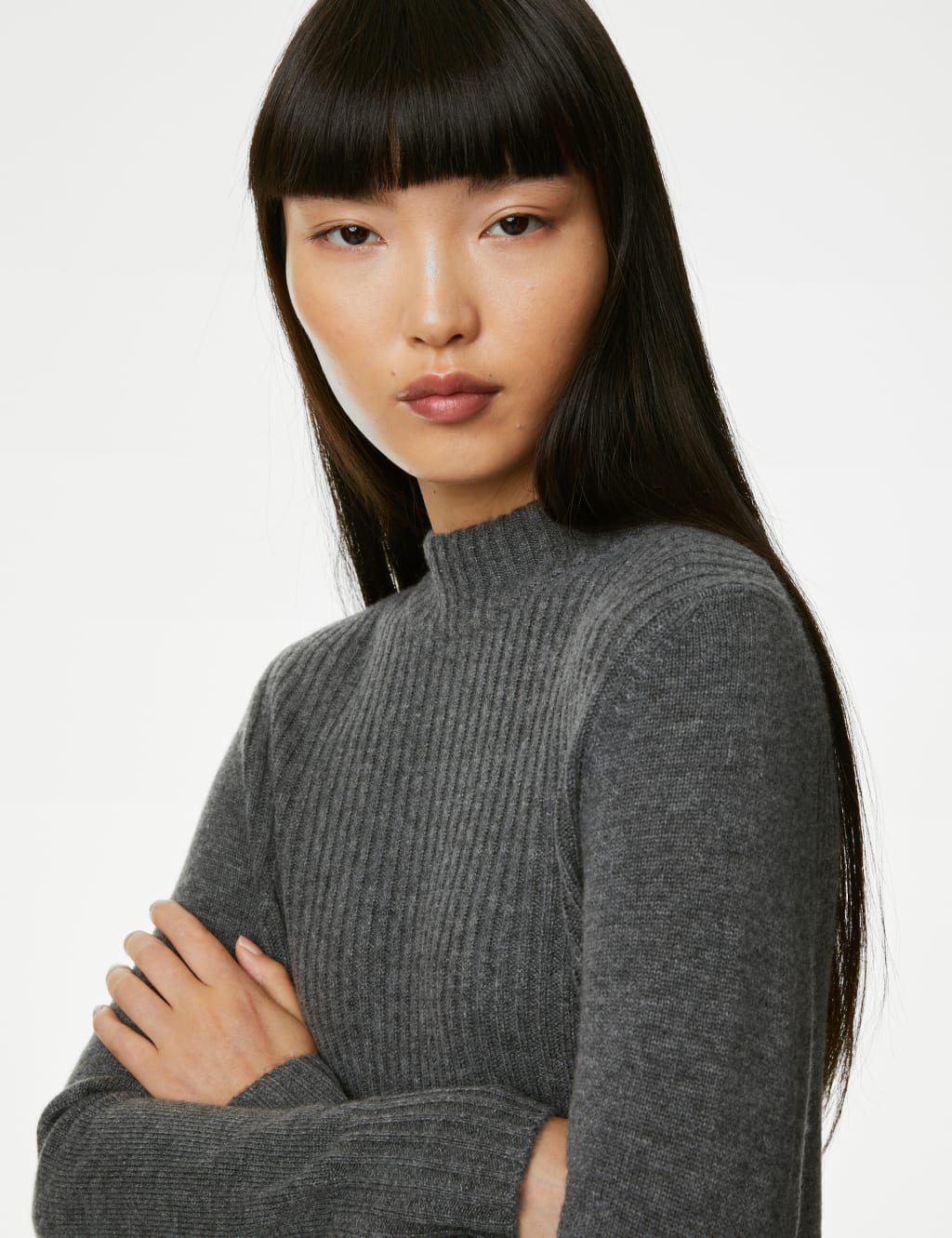 Merino Wool Rich Knitted Dress with Cashmere image 3