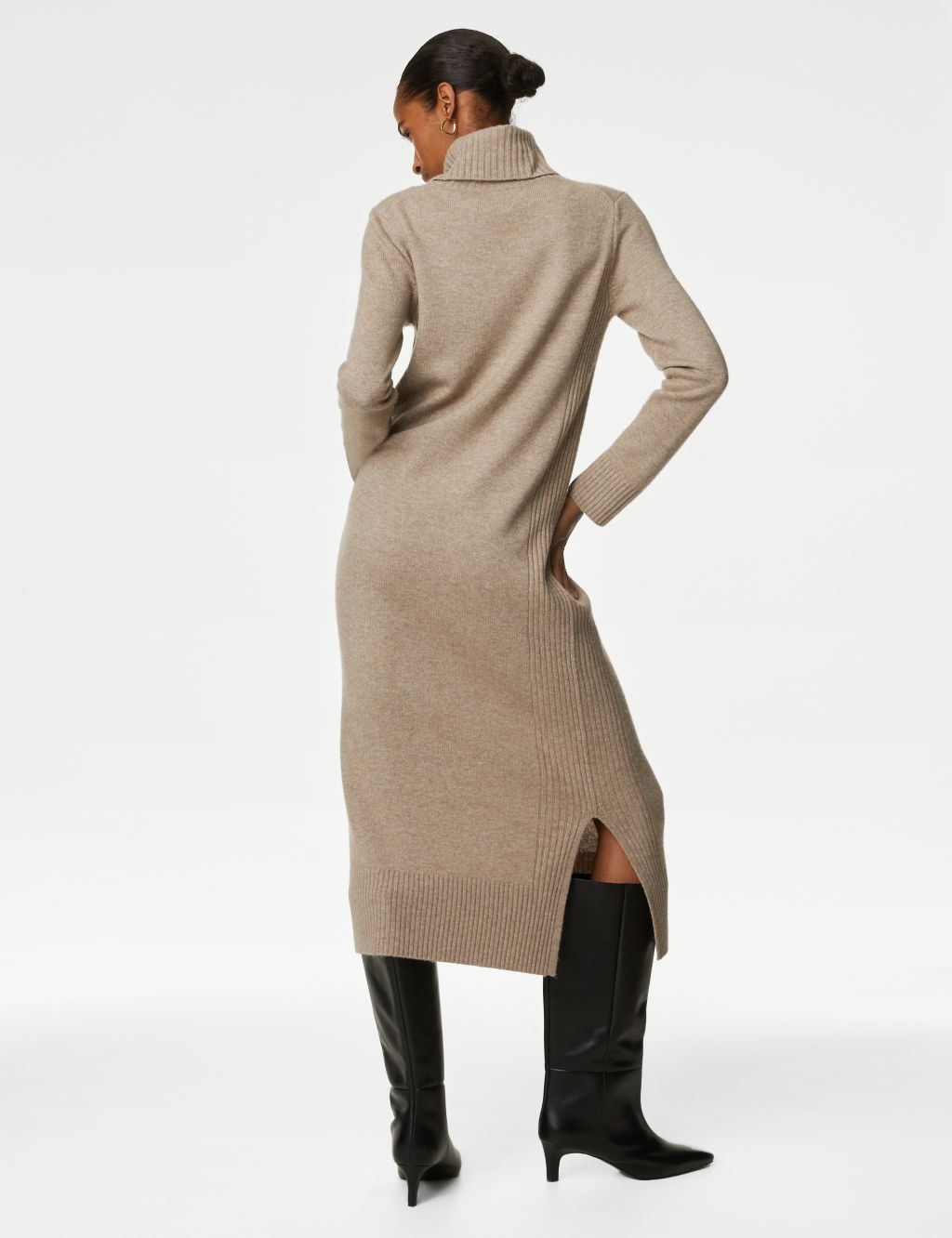 Merino Wool Rich Knitted Dress with Cashmere image 5