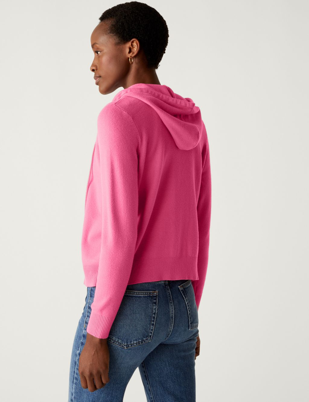 Soft Touch Textured Zip Up Relaxed Hoodie image 4