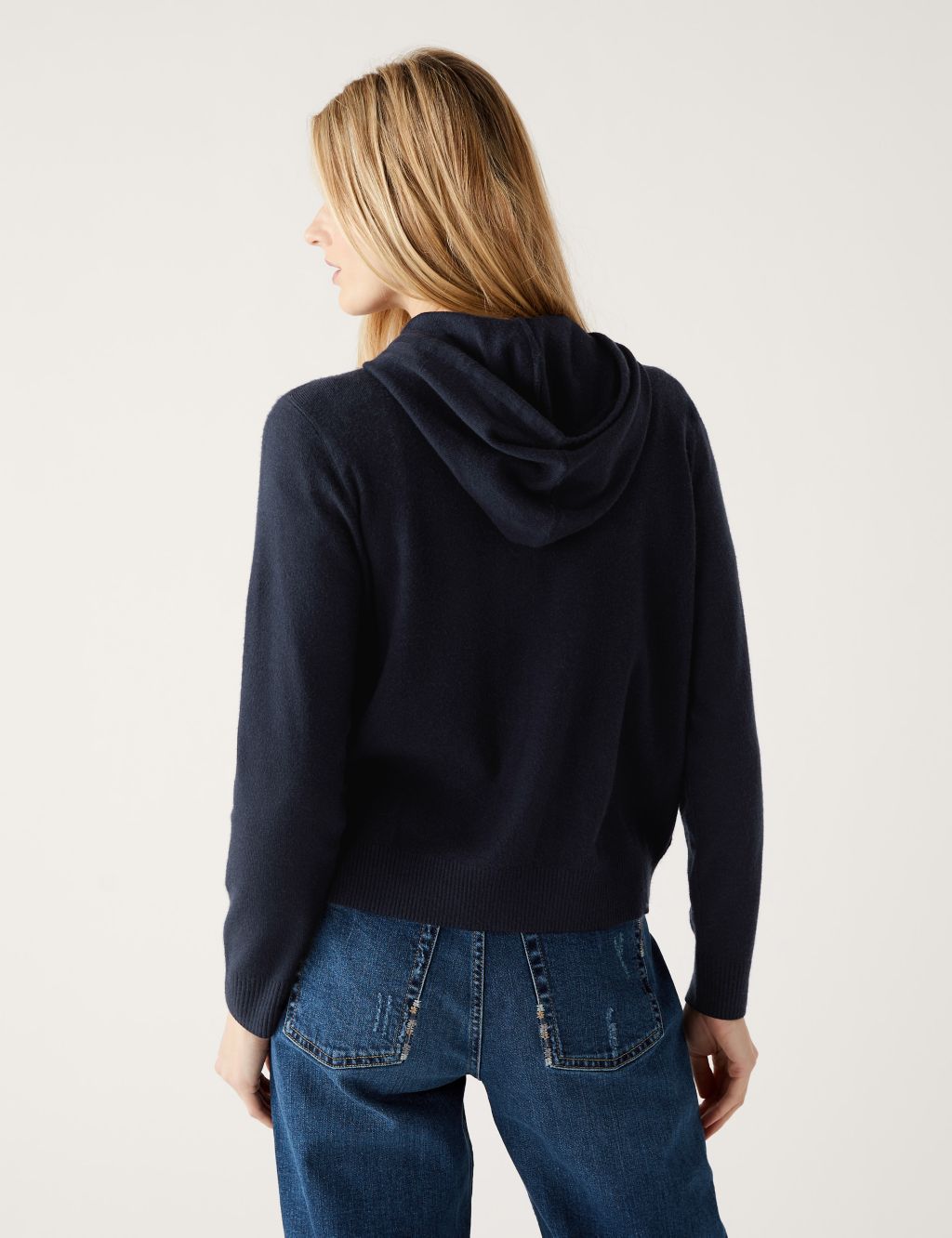 Soft Touch Textured Zip Up Relaxed Hoodie image 5