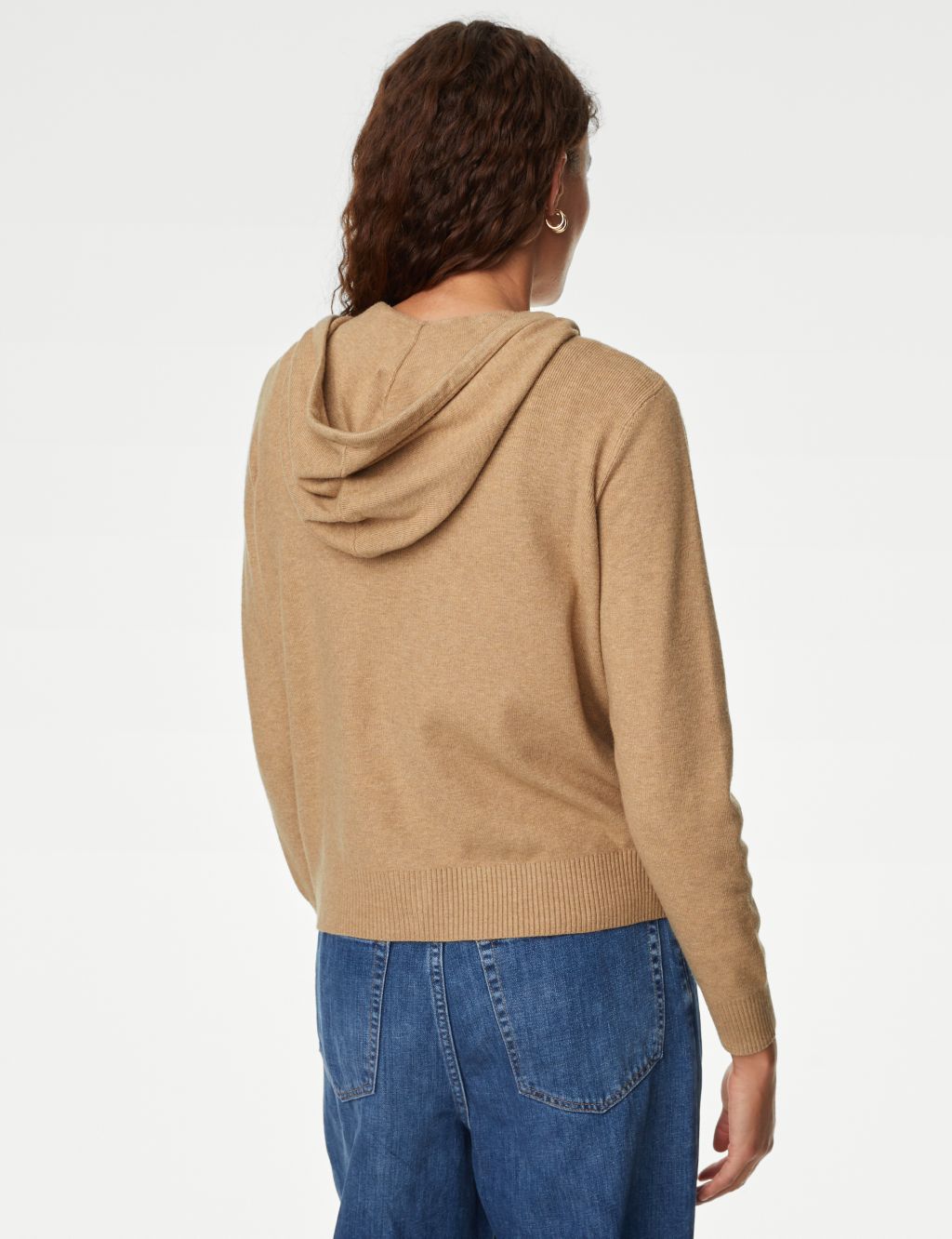 Soft Touch Textured Zip Up Relaxed Hoodie image 5