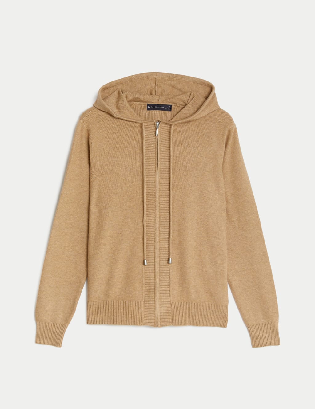 Soft Touch Textured Zip Up Relaxed Hoodie image 2