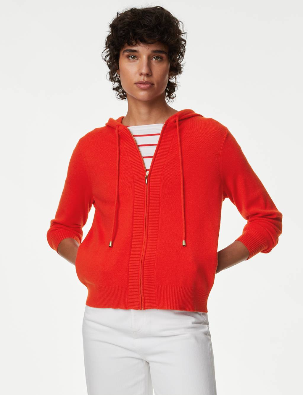 Soft Touch Textured Zip Up Relaxed Hoodie image 3