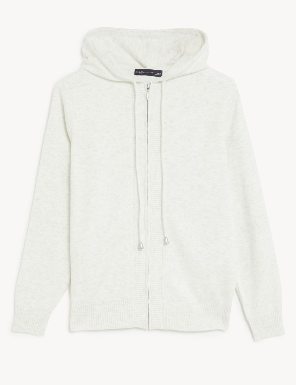 Soft Touch Textured Zip Up Relaxed Hoodie image 1