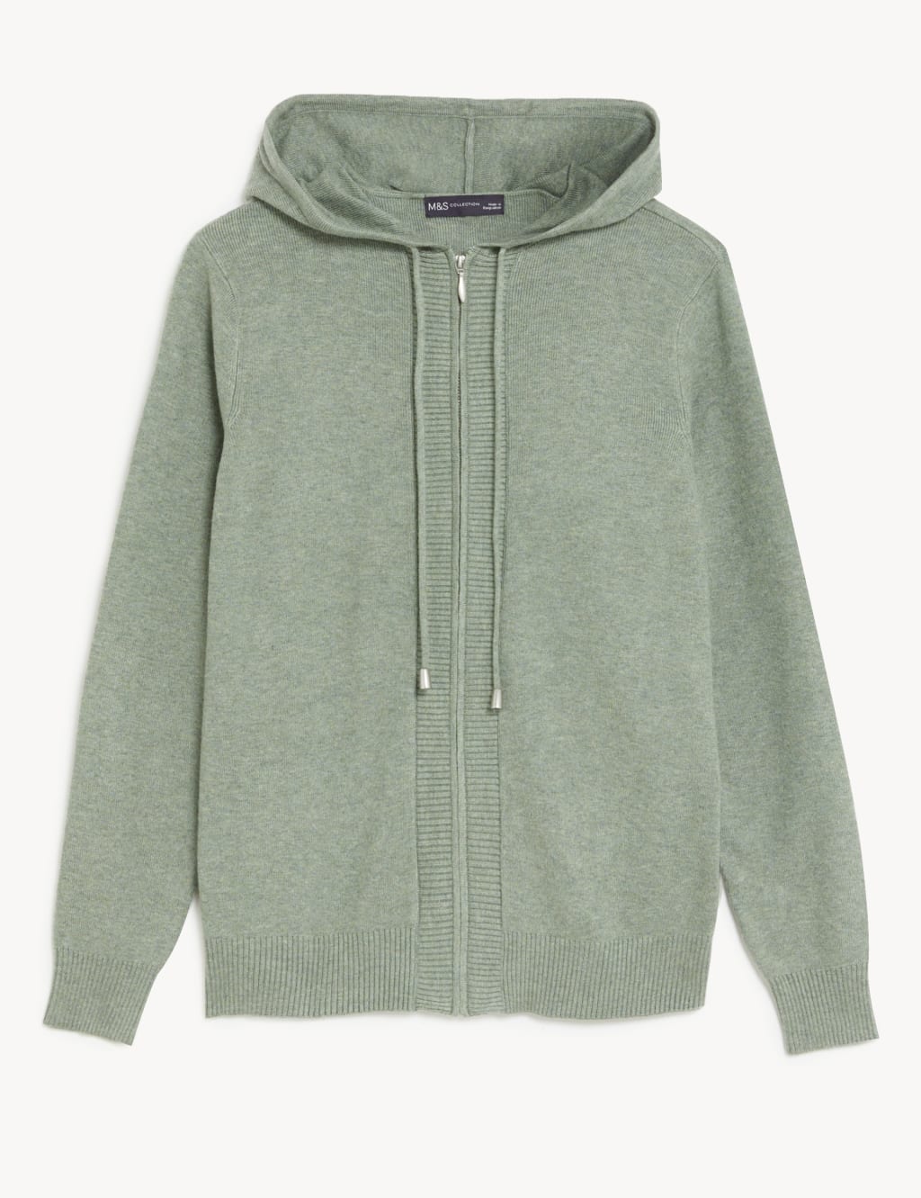 Soft Touch Textured Zip Up Relaxed Hoodie image 2