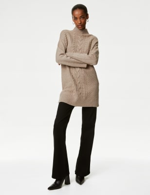 Merino Wool With Cashmere Longline Jumper | M&S US