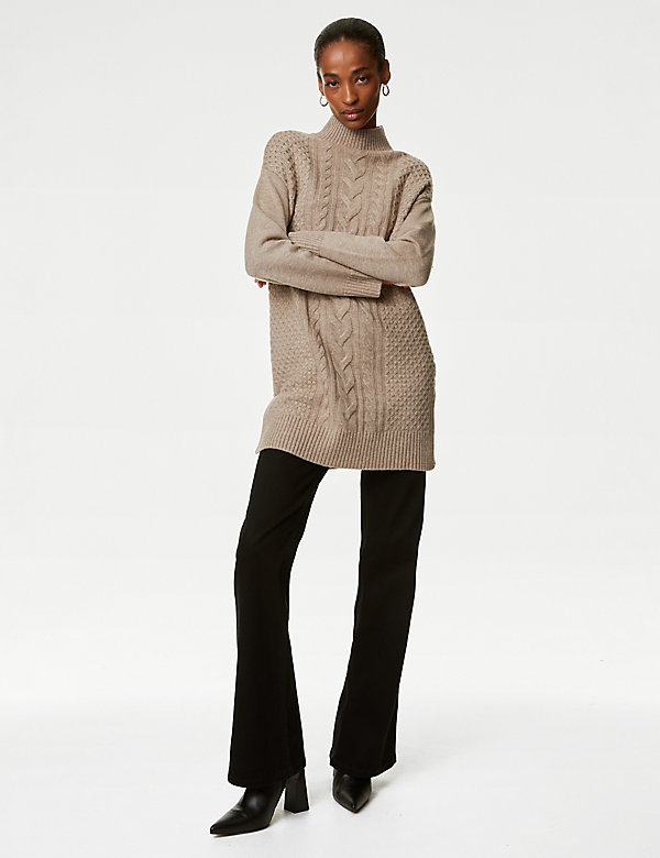 Merino Wool With Cashmere Longline Jumper - AT