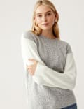 Soft Touch Colour Block Crew Neck Jumper