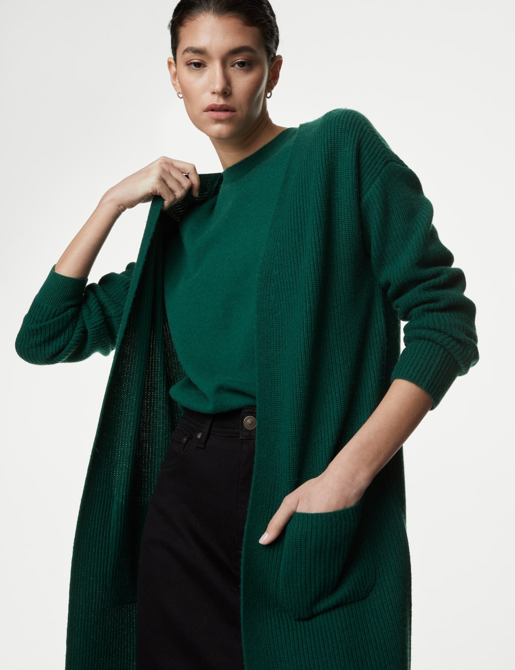 Merino Wool With Cashmere Longline Cardigan image 4