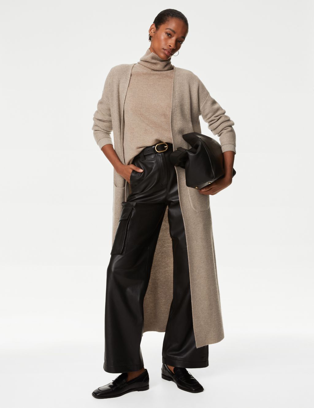 Merino Wool With Cashmere Longline Cardigan