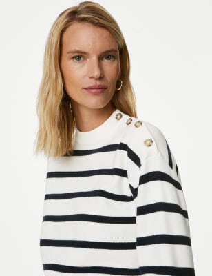 Soft Touch Striped Crew Neck Jumper