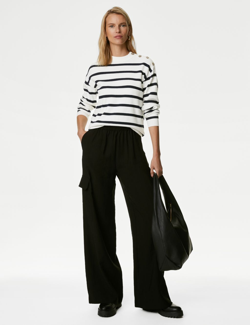 Soft Touch Striped Crew Neck Jumper image 4