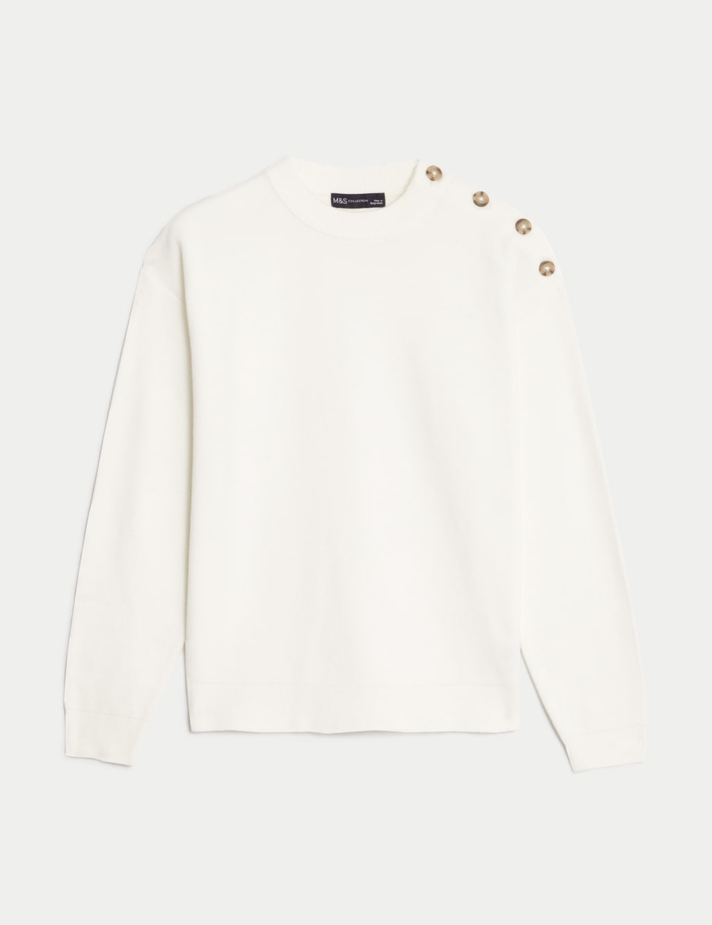 Soft Touch Crew Neck Button Detail Jumper image 2
