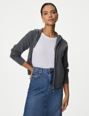 Soft Touch Zip Up Hoodie | M&S Collection | M&S