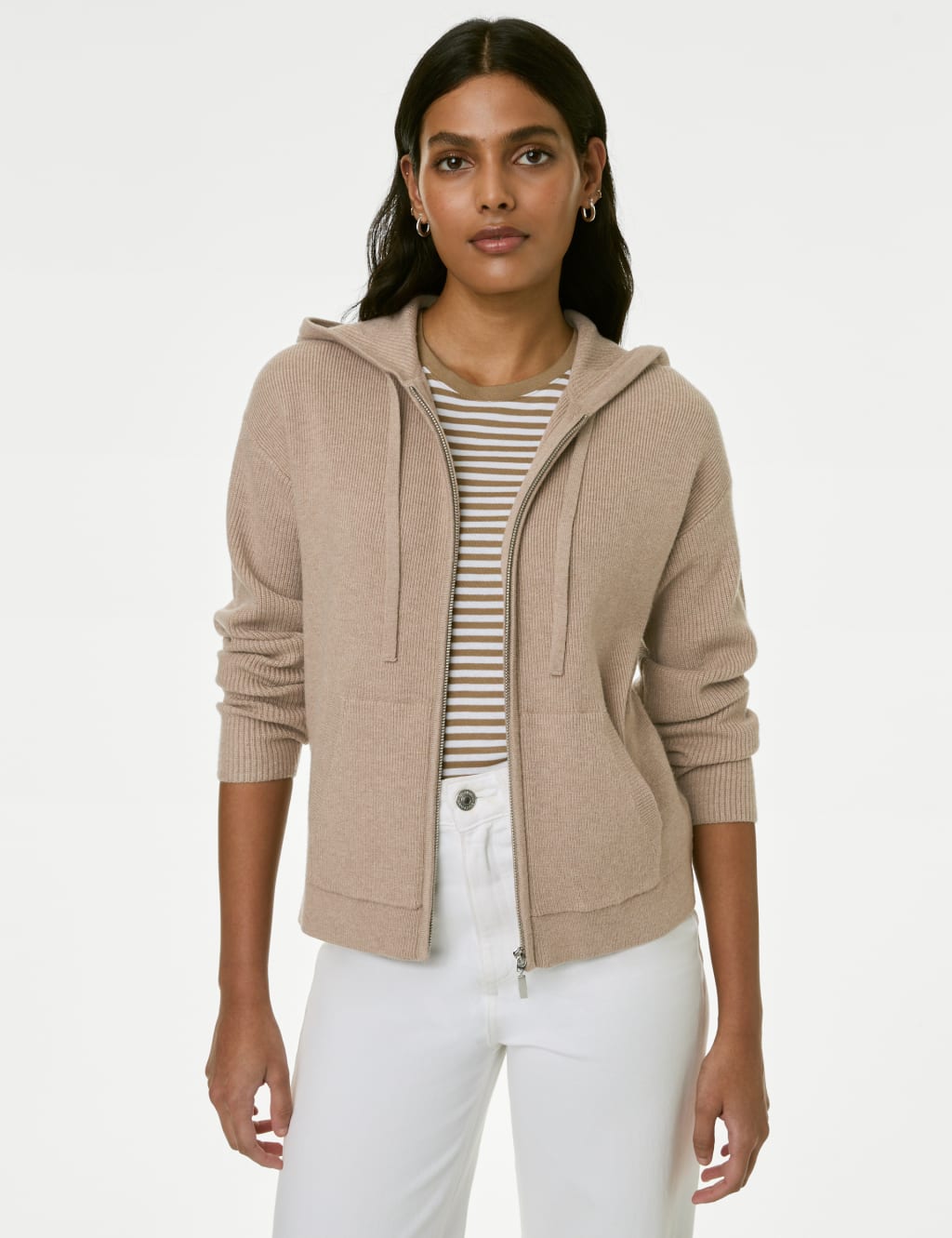 Women's Relaxed Teddy Fleece Zip Hoodie in Explorer Sand