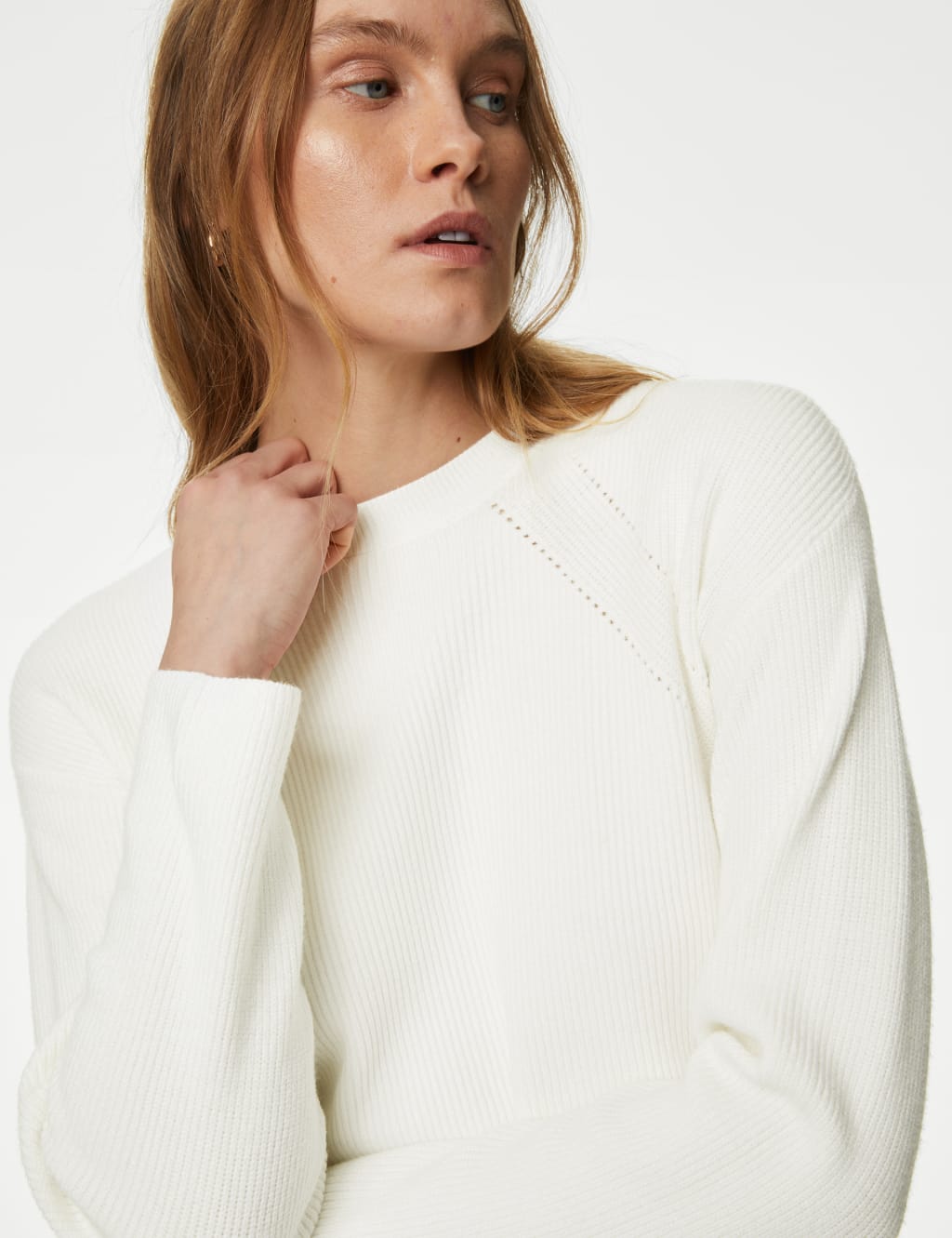 Pure Cashmere Ribbed Longline Jumper