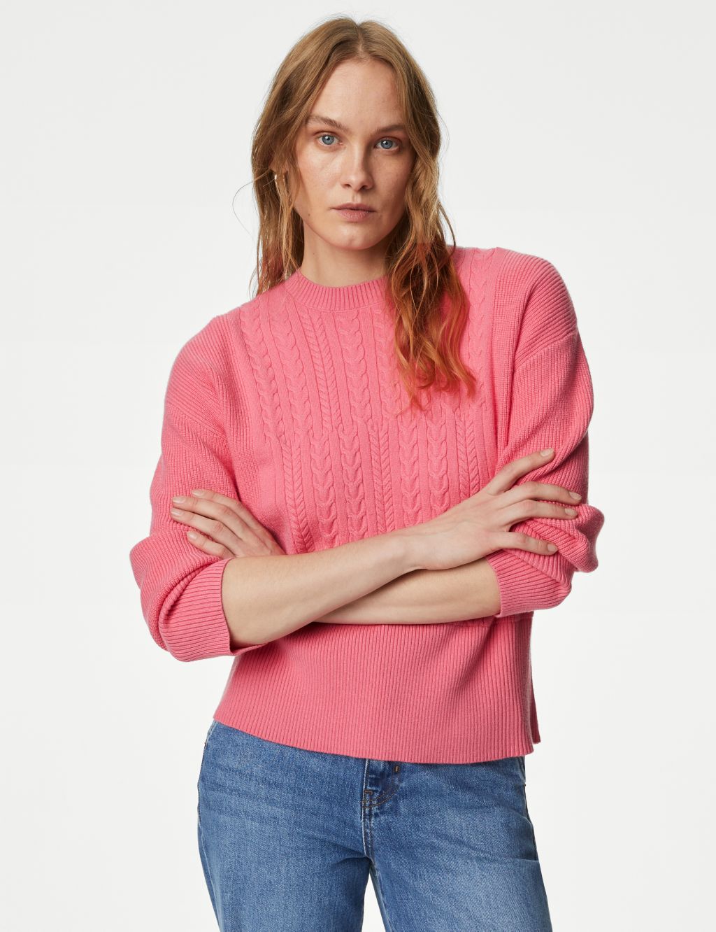 Soft Touch Textured Crew Neck Jumper image 4