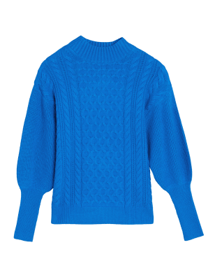 

M&S Collection Jersey de tacto suave texturizado con cuello chimeneaWomens - Blue, Blue