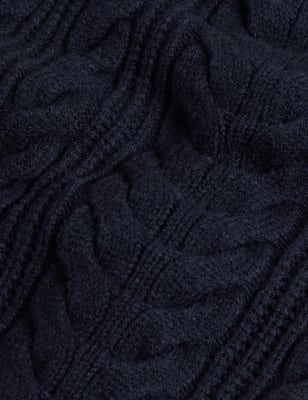 

Womens M&S Collection Soft Touch Cable Knit V-Neck Cardigan - Navy, Navy