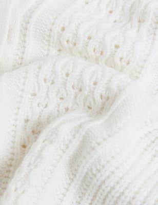 

Womens M&S Collection Soft Touch Cable Knit Collared Cardigan - Light Cream, Light Cream