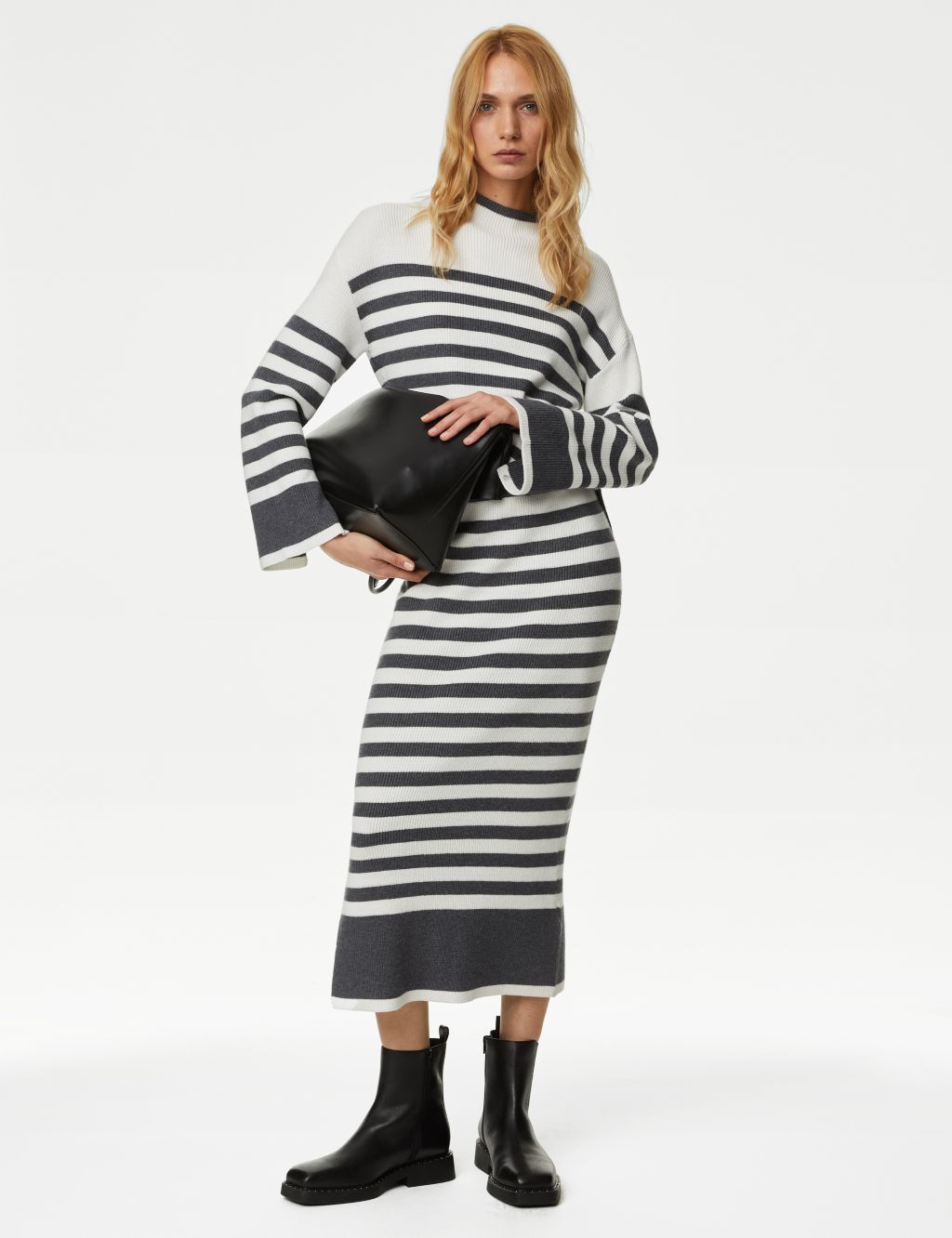 Striped Knitted Midi Skirt image 1