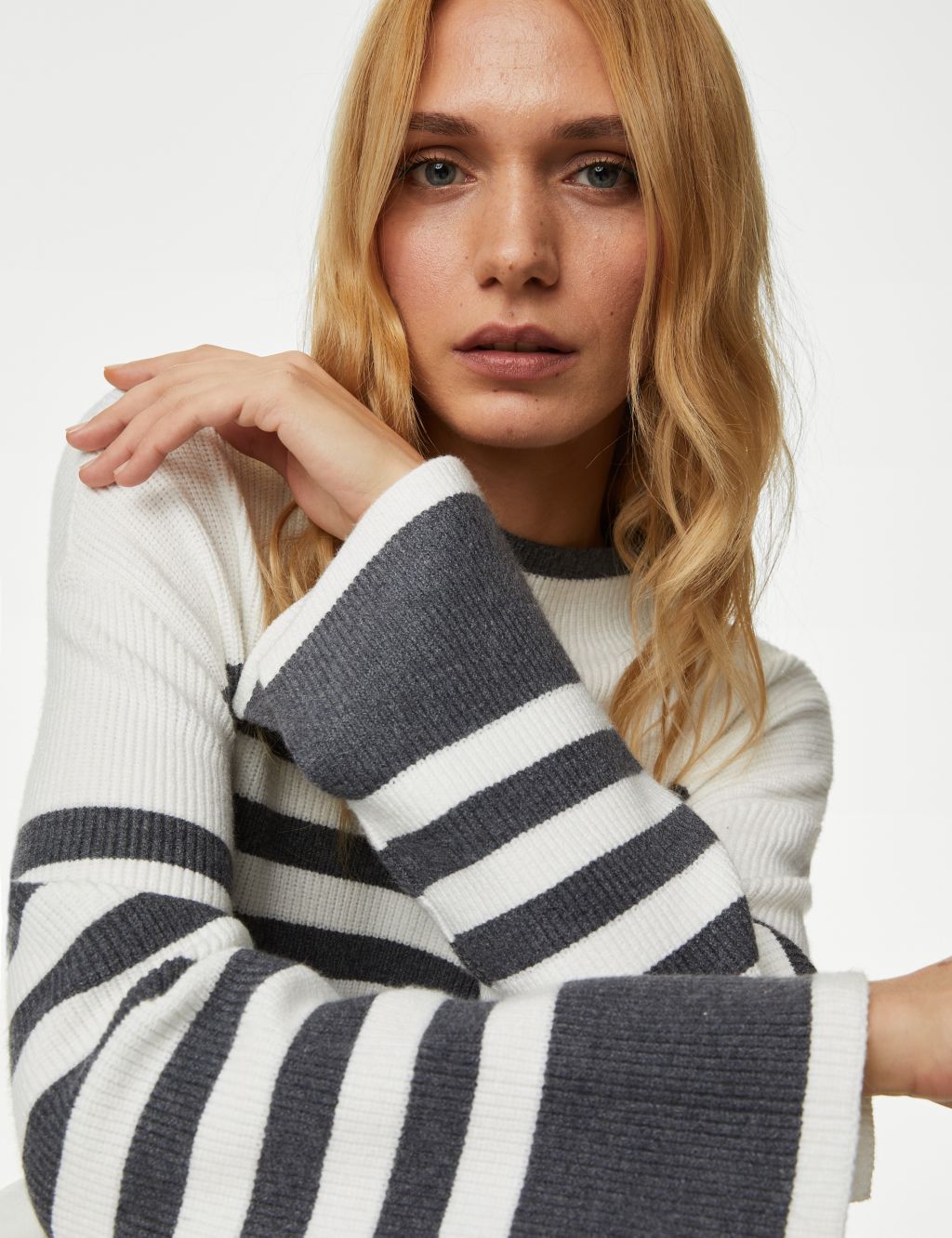 Soft Touch Striped Funnel Neck Jumper image 4
