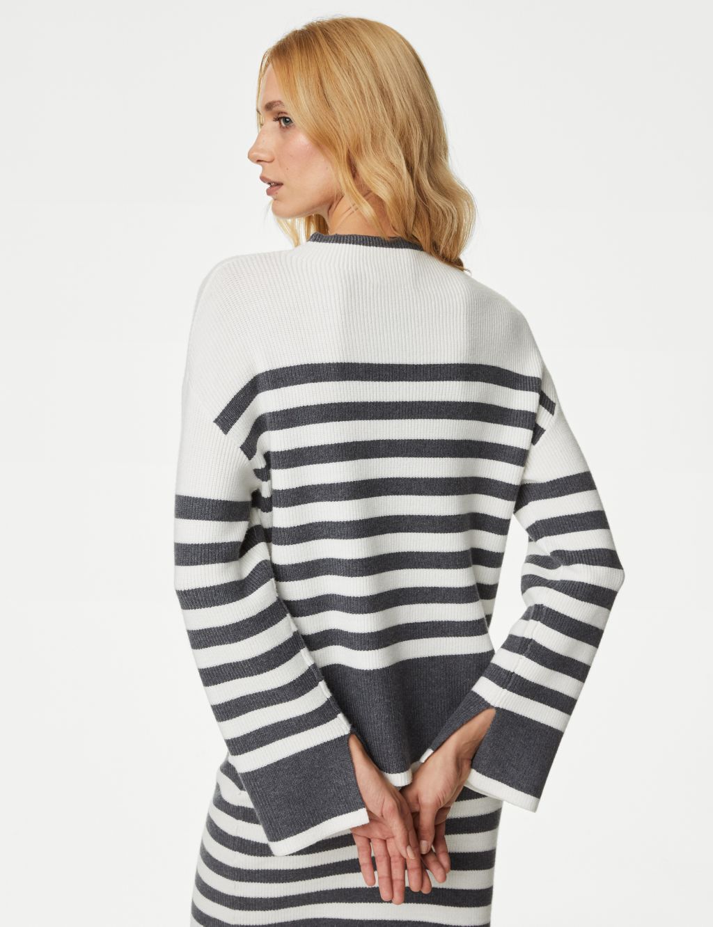 Soft Touch Striped Funnel Neck Jumper image 5