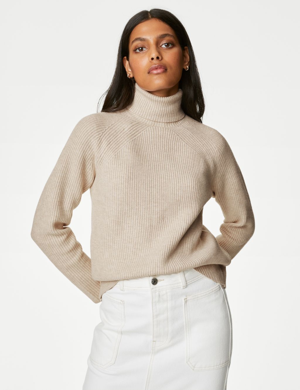 Soft Touch Ribbed Roll Neck Jumper image 1